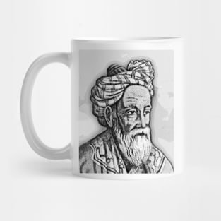 Omar Khayyam Black and White Portrait | Omar Khayyam Artwork 2 Mug